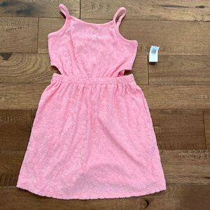 Girls Old Navy Pink Swim Coverup Terry Cloth Keyhole Dress Cover-Up Size S NWT